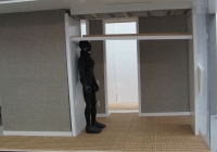 man in hotel room